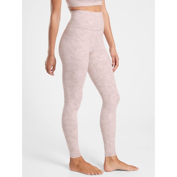 Athleta Legging XS Pink Elastion Textured Tight Abstract Print High Rise Workout - Picture 14 of 14